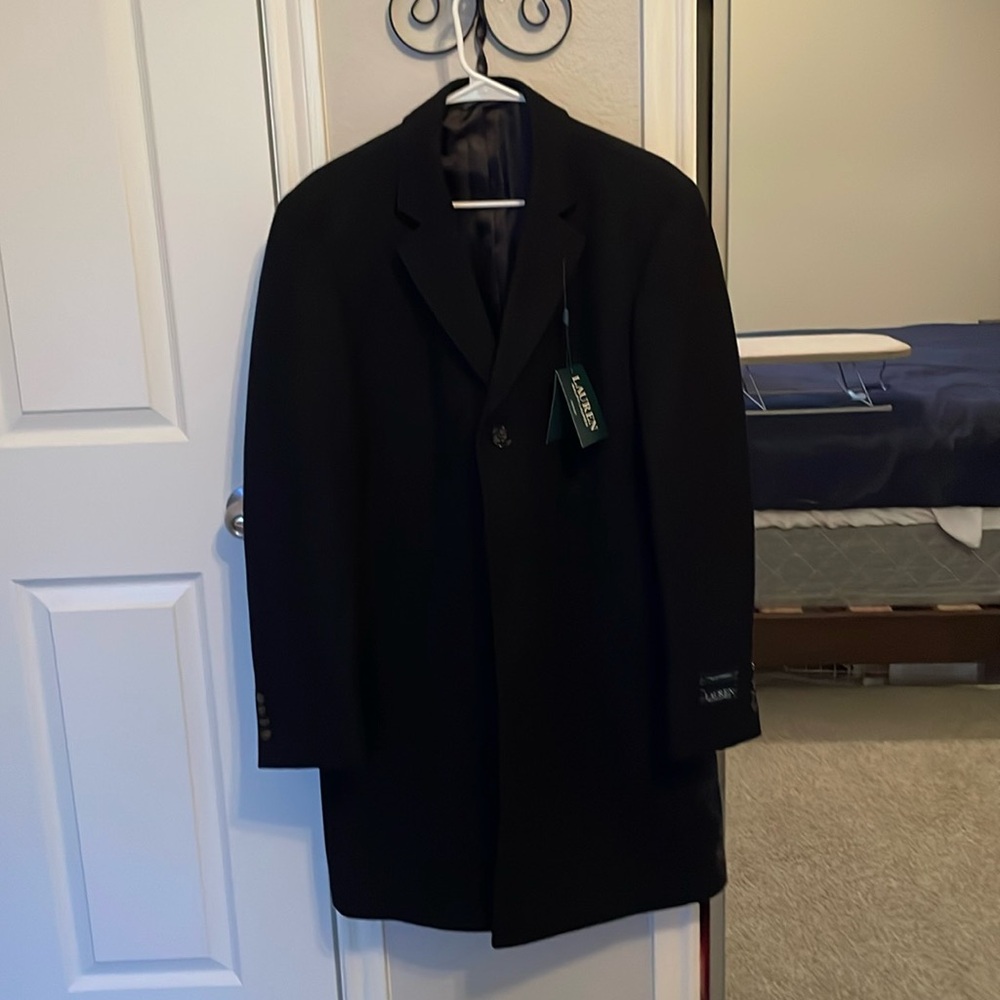 New Ralph Lauren Black 40R Overcoat